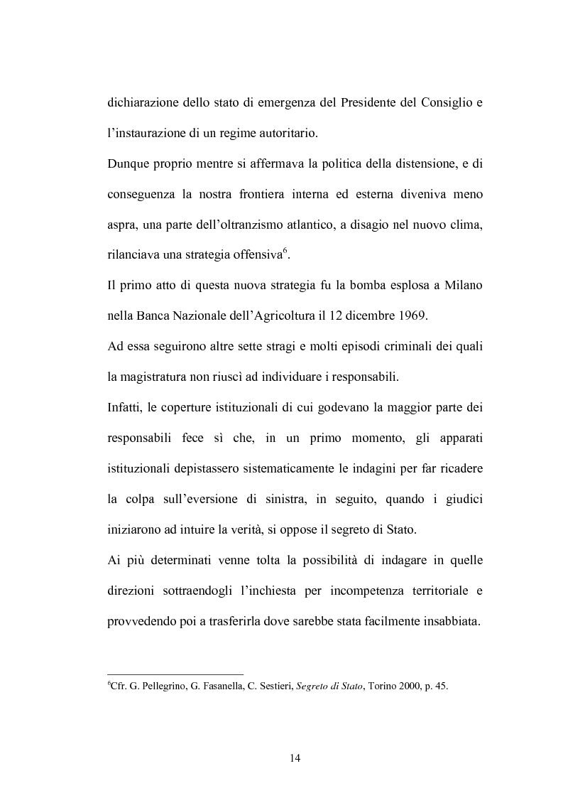Anteprima della tesi: La Commissione Parlamentare d'inchiesta sul terrorismo in Italia e sulle cause della mancata individuazione dei responsabili delle stragi, Pagina 12