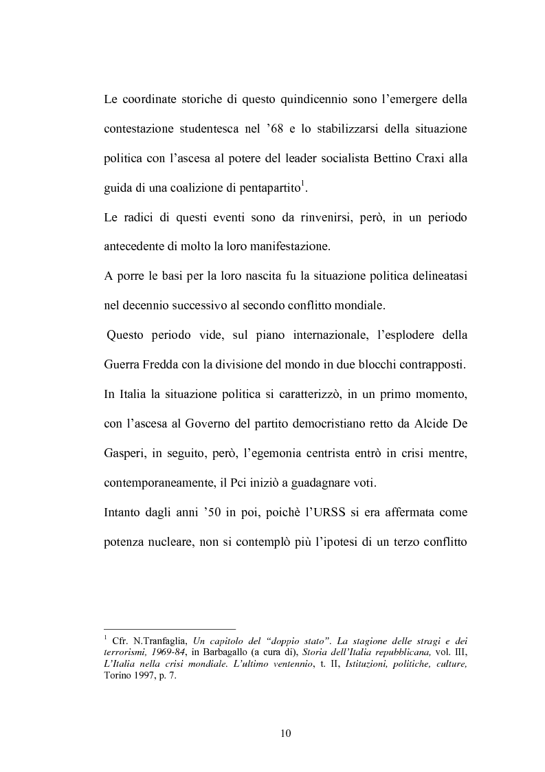 Anteprima della tesi: La Commissione Parlamentare d'inchiesta sul terrorismo in Italia e sulle cause della mancata individuazione dei responsabili delle stragi, Pagina 8