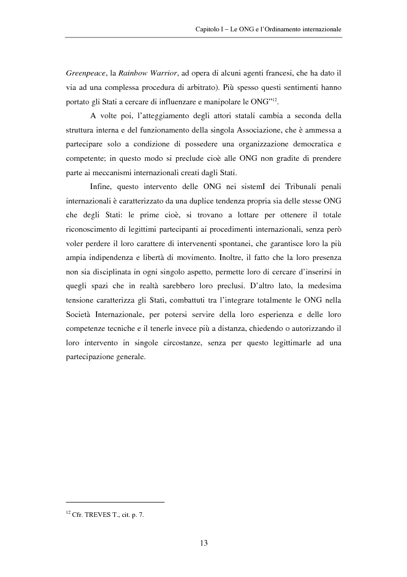 Anteprima della tesi: Il ruolo delle Organizzazioni Non Governative nel sistema del Tribunale Penale Internazionale per i crimini commessi nel territorio dell'ex Jugoslavia, Pagina 13