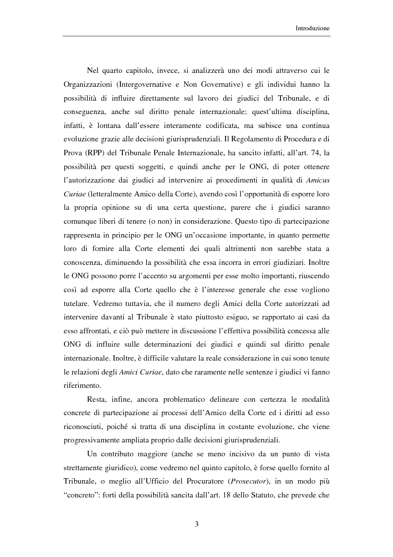Anteprima della tesi: Il ruolo delle Organizzazioni Non Governative nel sistema del Tribunale Penale Internazionale per i crimini commessi nel territorio dell'ex Jugoslavia, Pagina 3