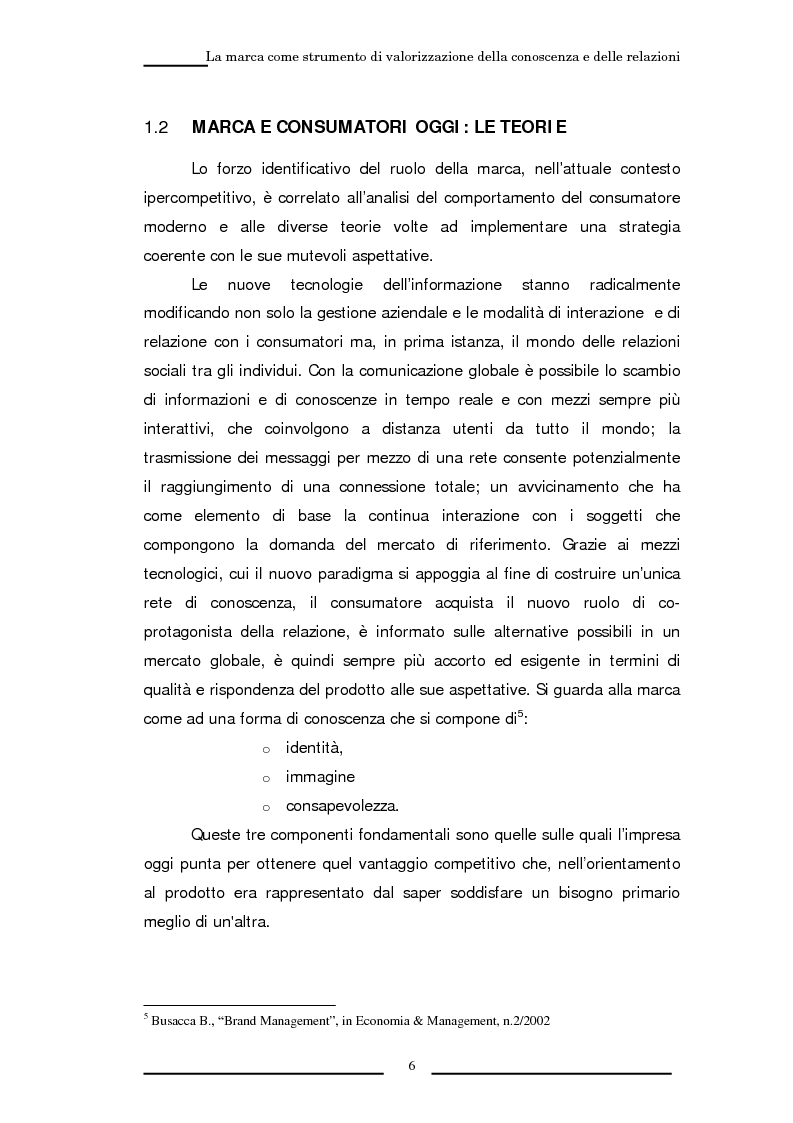Anteprima della tesi: La marca come strumento di valorizzazione della conoscenza e delle relazioni, Pagina 12