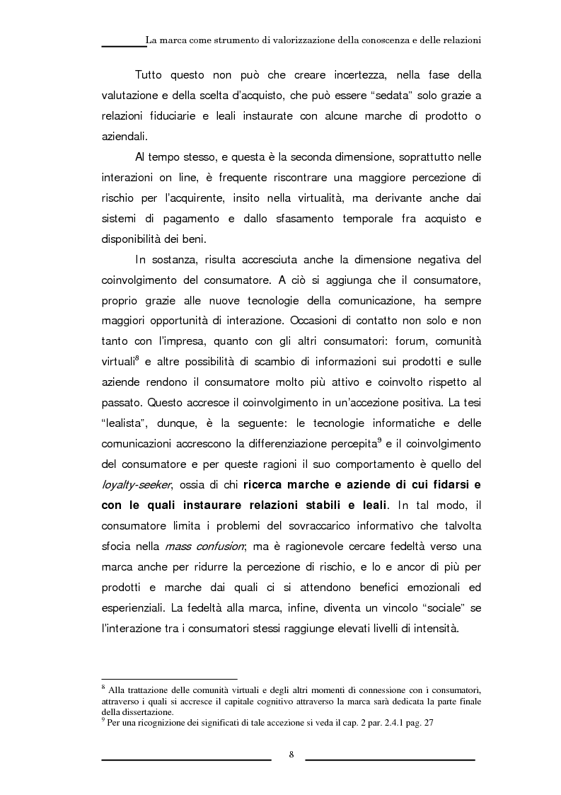 Anteprima della tesi: La marca come strumento di valorizzazione della conoscenza e delle relazioni, Pagina 14