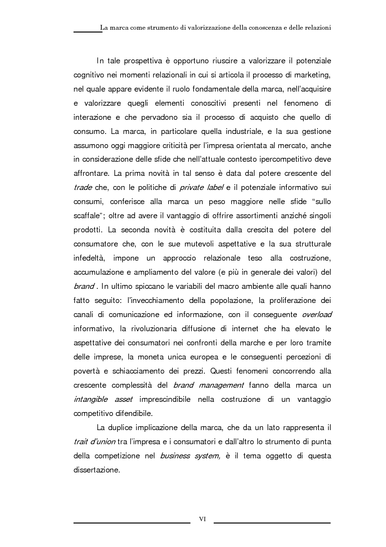 Anteprima della tesi: La marca come strumento di valorizzazione della conoscenza e delle relazioni, Pagina 3