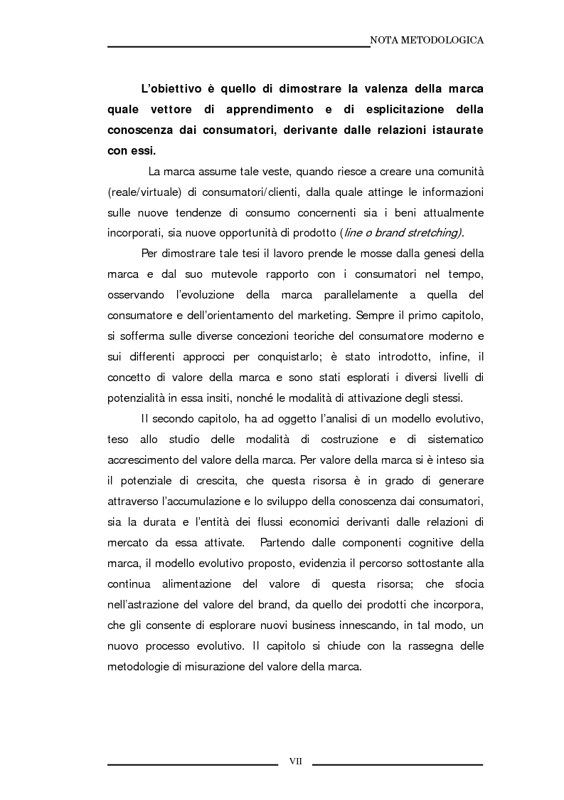Anteprima della tesi: La marca come strumento di valorizzazione della conoscenza e delle relazioni, Pagina 4