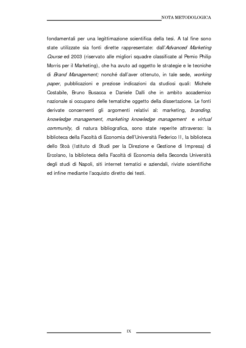Anteprima della tesi: La marca come strumento di valorizzazione della conoscenza e delle relazioni, Pagina 6