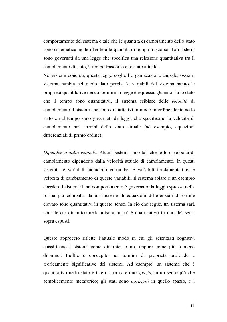 Anteprima della tesi: Agenti cognitivi incorporati. La prospettiva dei sistemi dinamici, Pagina 11
