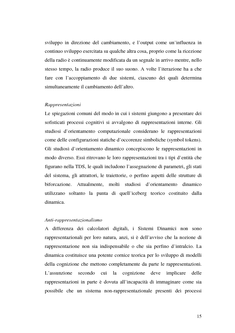 Anteprima della tesi: Agenti cognitivi incorporati. La prospettiva dei sistemi dinamici, Pagina 15