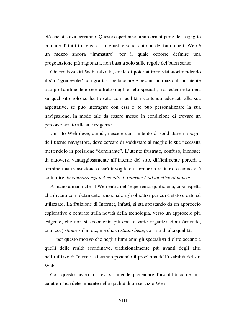 Anteprima della tesi: Qualità ed usabilità dei siti Web, Pagina 2