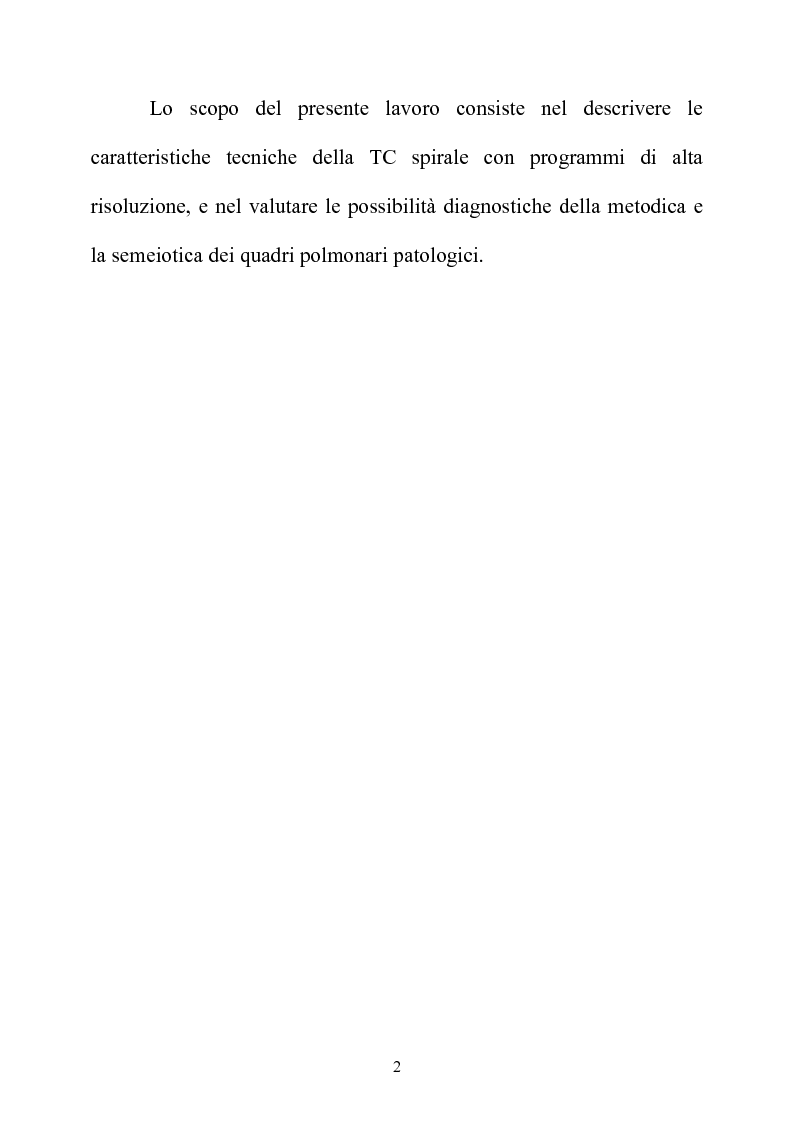 Anteprima della tesi: TC spirale ad alta risoluzione nello studio del parenchima polmonare, Pagina 2