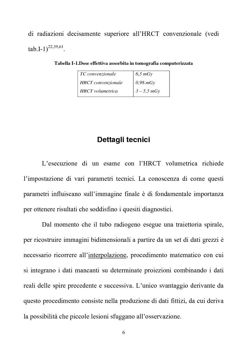 Anteprima della tesi: TC spirale ad alta risoluzione nello studio del parenchima polmonare, Pagina 6
