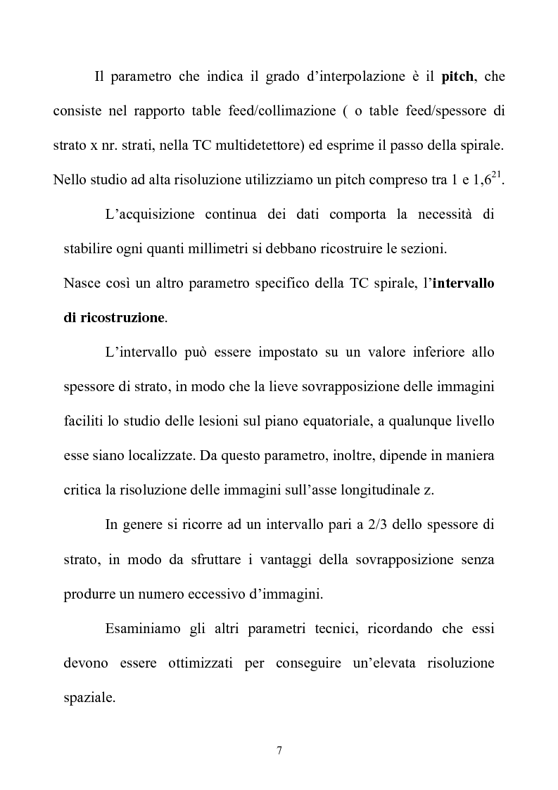 Anteprima della tesi: TC spirale ad alta risoluzione nello studio del parenchima polmonare, Pagina 7