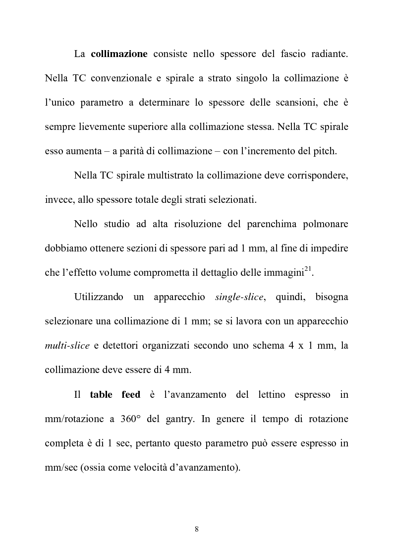 Anteprima della tesi: TC spirale ad alta risoluzione nello studio del parenchima polmonare, Pagina 8