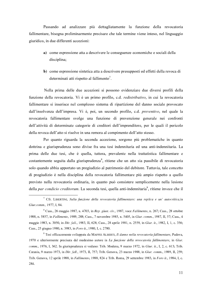Anteprima della tesi: Orientamenti giurisprudenziali in tema di revocatoria fallimentare delle rimesse bancarie, Pagina 7