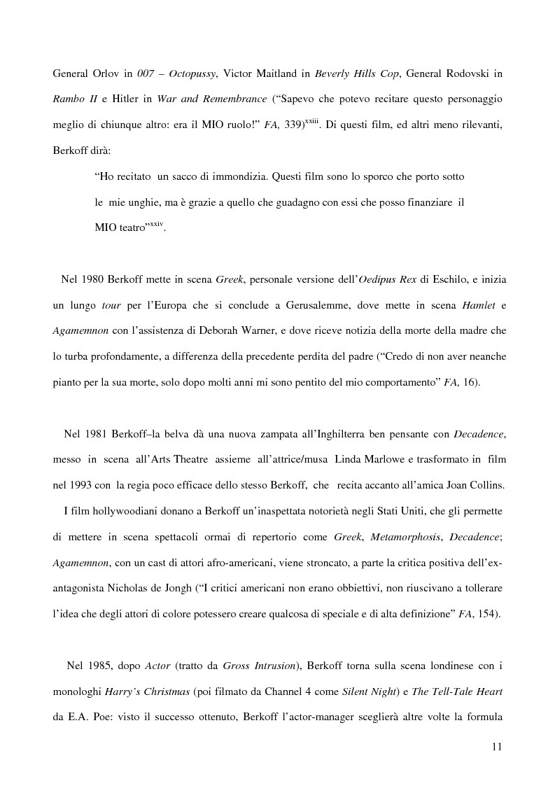 Anteprima della tesi: Ricerca e provocazione come vie della fabbrica teatrale: il percorso artistico di Steven Berkoff, Pagina 13