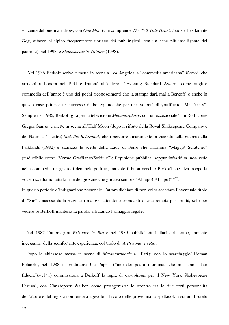 Anteprima della tesi: Ricerca e provocazione come vie della fabbrica teatrale: il percorso artistico di Steven Berkoff, Pagina 14