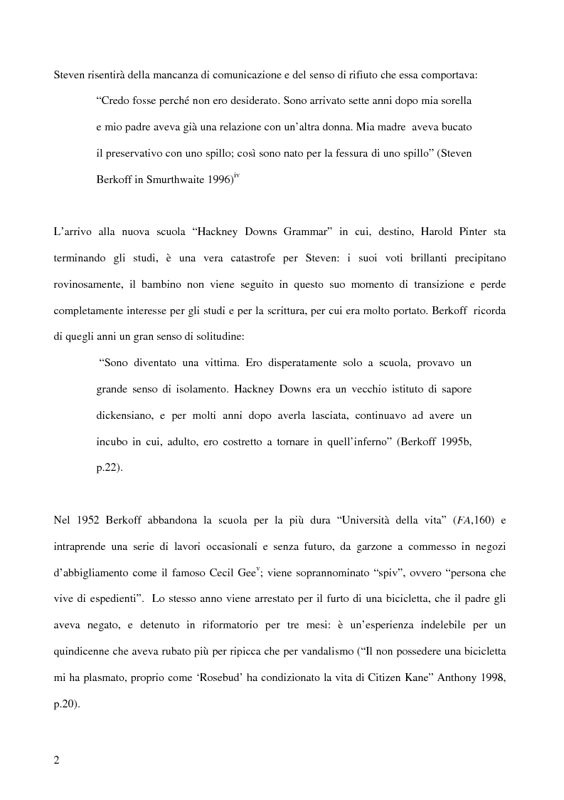 Anteprima della tesi: Ricerca e provocazione come vie della fabbrica teatrale: il percorso artistico di Steven Berkoff, Pagina 4