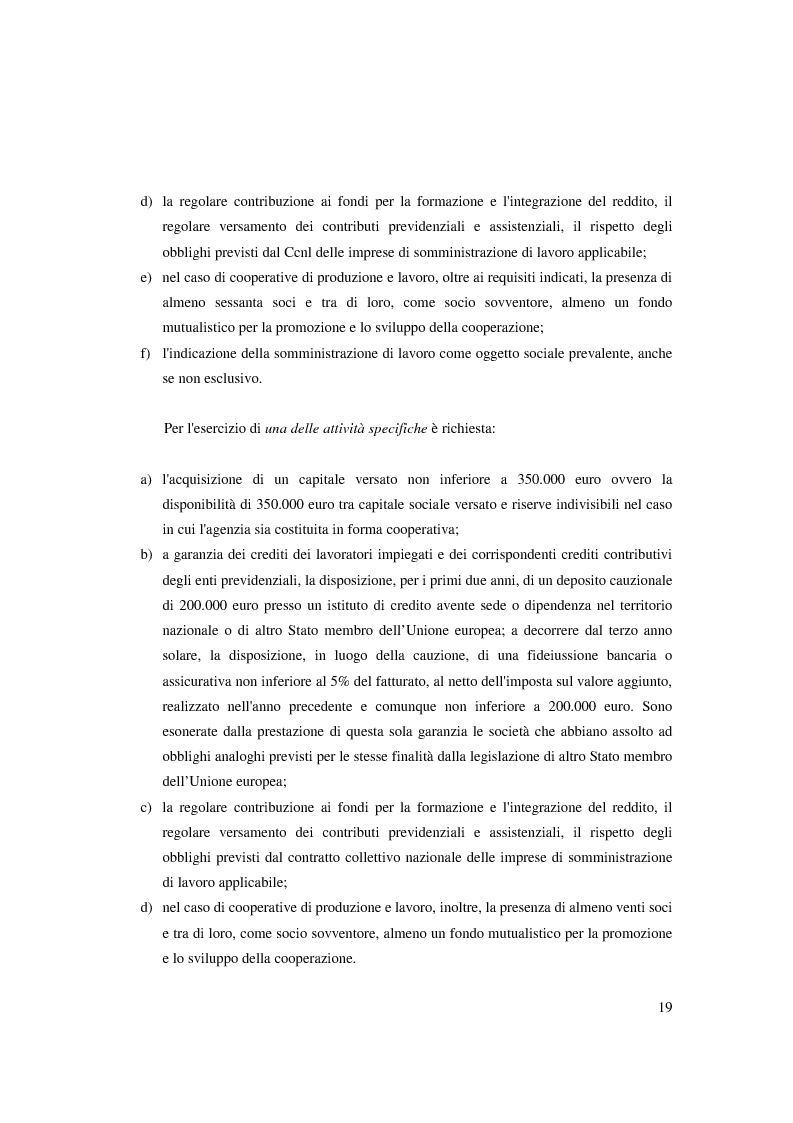 Anteprima della tesi: Riforma ''Biagi''. Titolo V. Tipologie contrattuali a orario ridotto, modulato o flessibile: lavoro intermittente, ripartito e a tempo parziale., Pagina 13