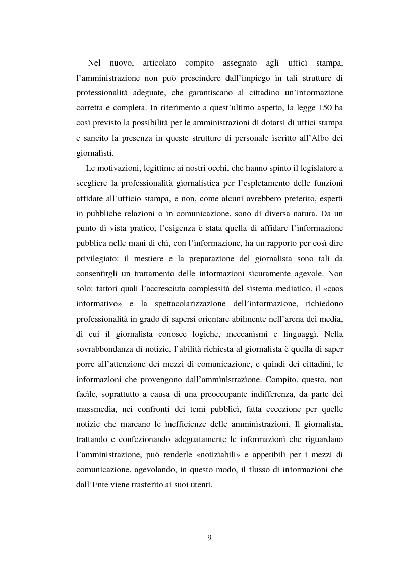 Anteprima della tesi: Gli uffici stampa delle pubbliche amministrazioni, Pagina 2