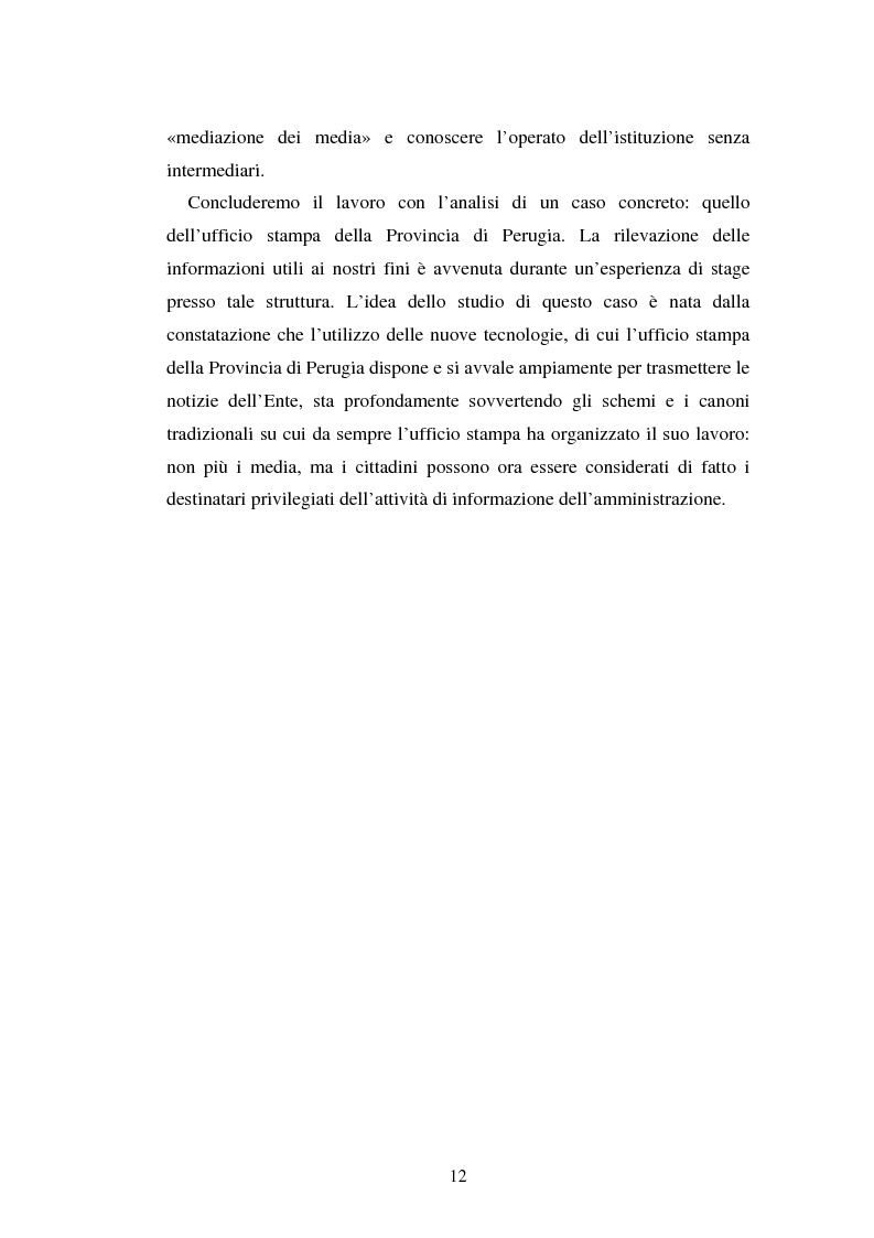 Anteprima della tesi: Gli uffici stampa delle pubbliche amministrazioni, Pagina 5
