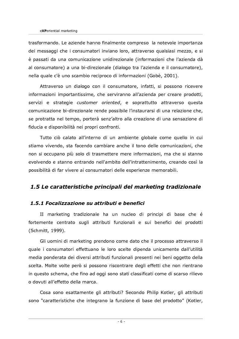 Anteprima della tesi: Experiential marketing. Un'esperienza nel settore dell'arredamento., Pagina 4