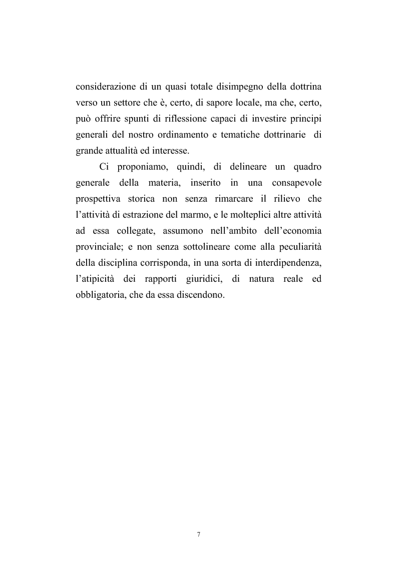 Anteprima della tesi: Disciplina giuridica degli agri marmiferi, Pagina 7