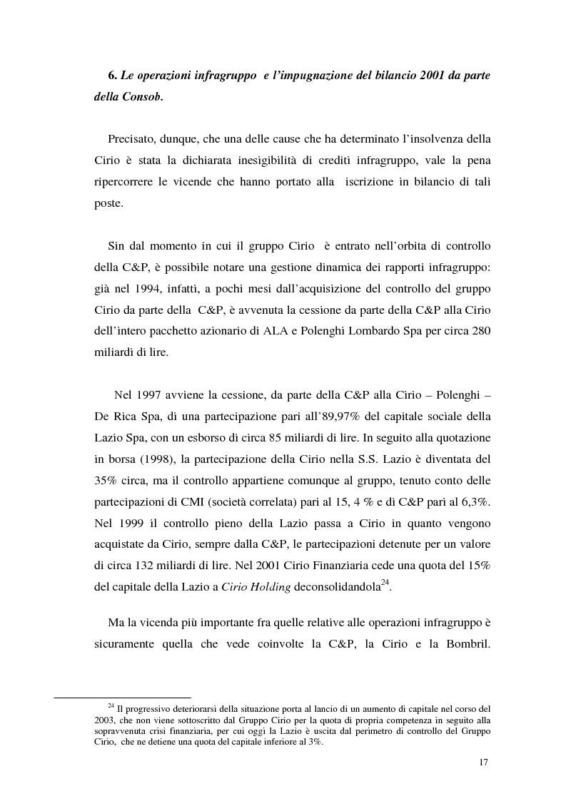Anteprima della tesi: L'insolvenza del gruppo Cirio: profili giuridici, Pagina 15