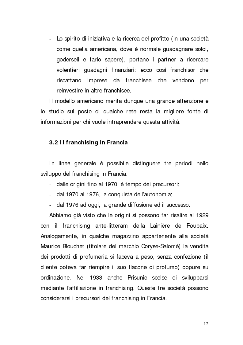 Anteprima della tesi: Verifica di fattibilità di un progetto industriale in franchising. Il caso aziendale CIR.COM Franchises S.p.A., Pagina 12