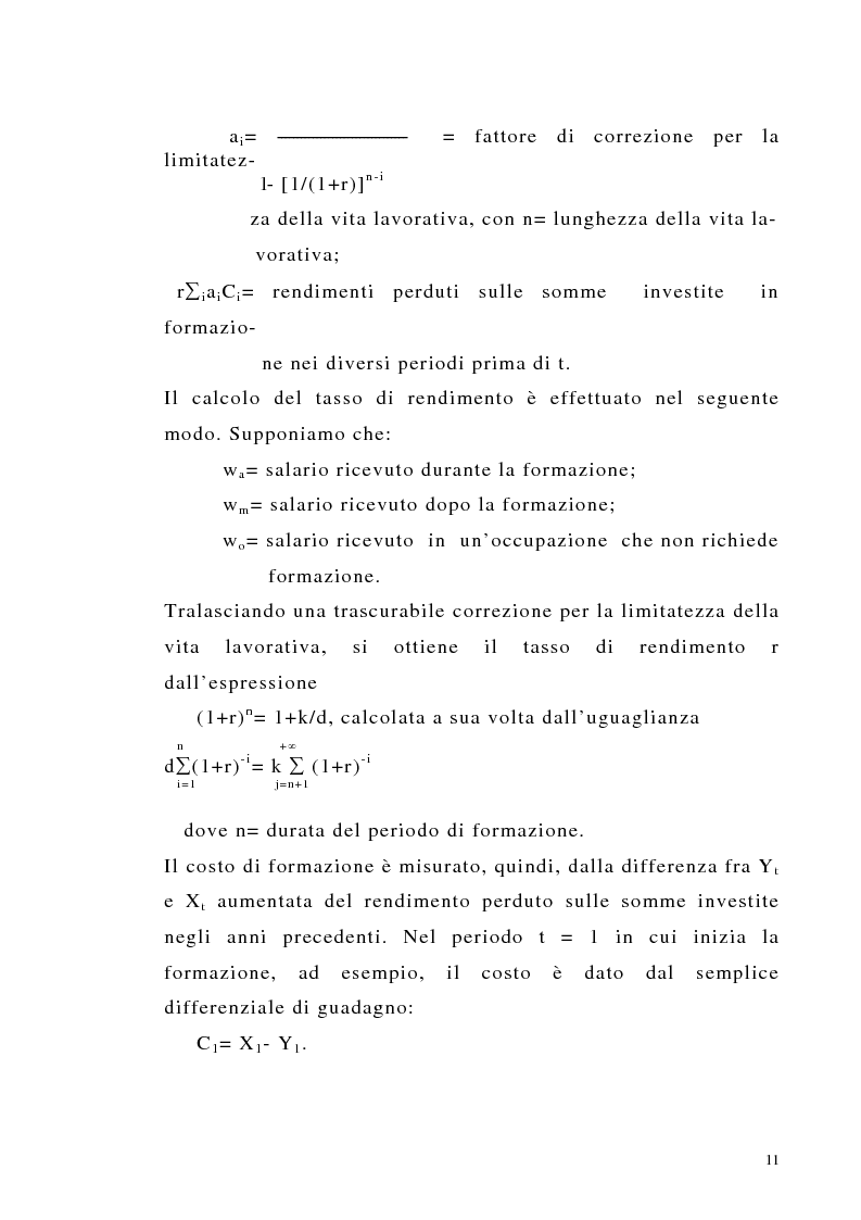 Anteprima della tesi: Teoria del capitale umano e offerta pubblica di istruzione, Pagina 11