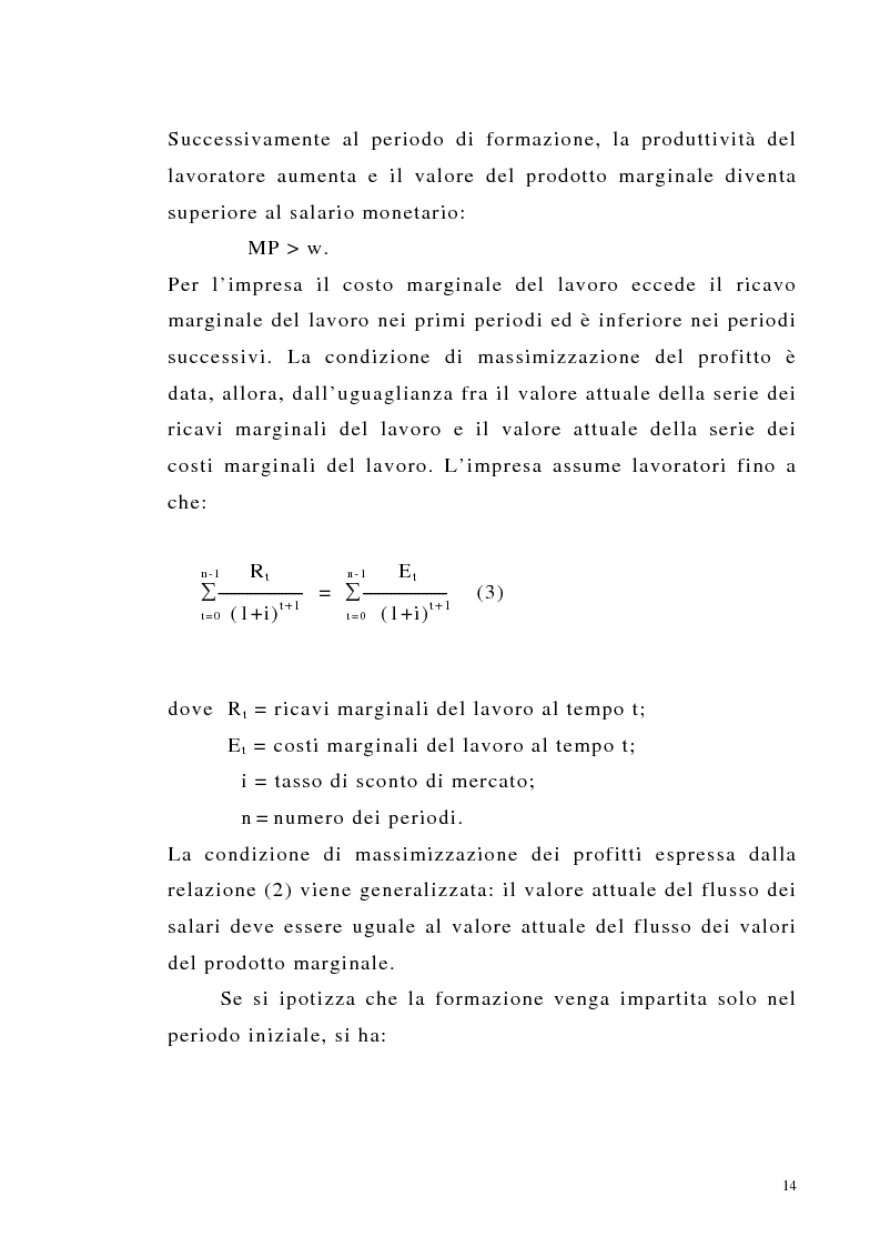Anteprima della tesi: Teoria del capitale umano e offerta pubblica di istruzione, Pagina 14