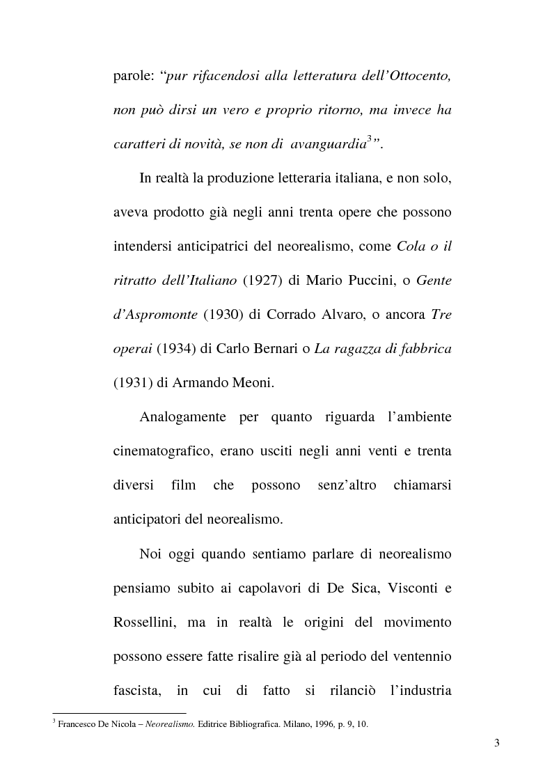 Anteprima della tesi: Linguaggio e realtà nel neorealismo cinematografico italiano, Pagina 2