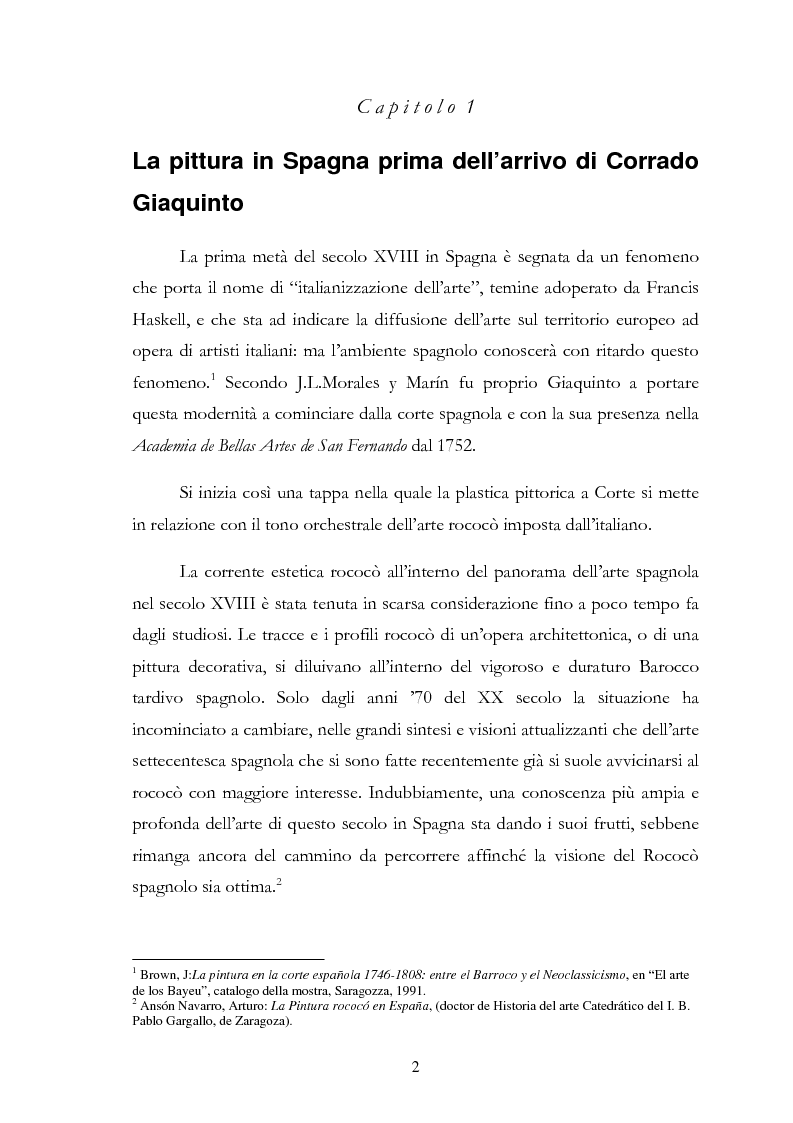 Anteprima della tesi: L'influsso di Corrado Giaquinto sulla pittura spagnola del XVIII secolo, Pagina 2
