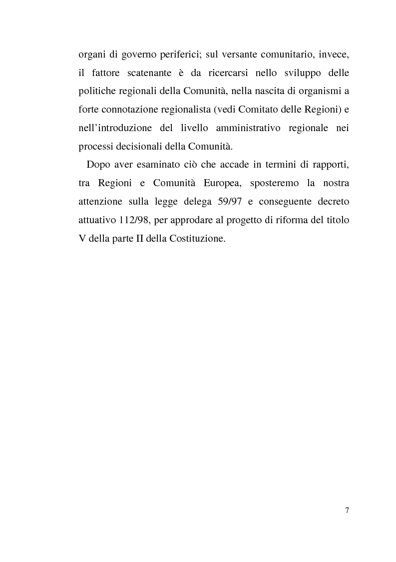 Anteprima della tesi: Diritto dell'Unione Europea: il ruolo delle Regioni nell'ambito comunitario, Pagina 3