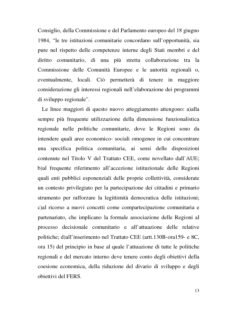 Anteprima della tesi: Diritto dell'Unione Europea: il ruolo delle Regioni nell'ambito comunitario, Pagina 9