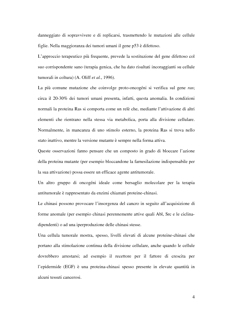 Anteprima della tesi: Effetto di tirfostine sulla fosforilazione in vitro del recettore per EGF, Pagina 4