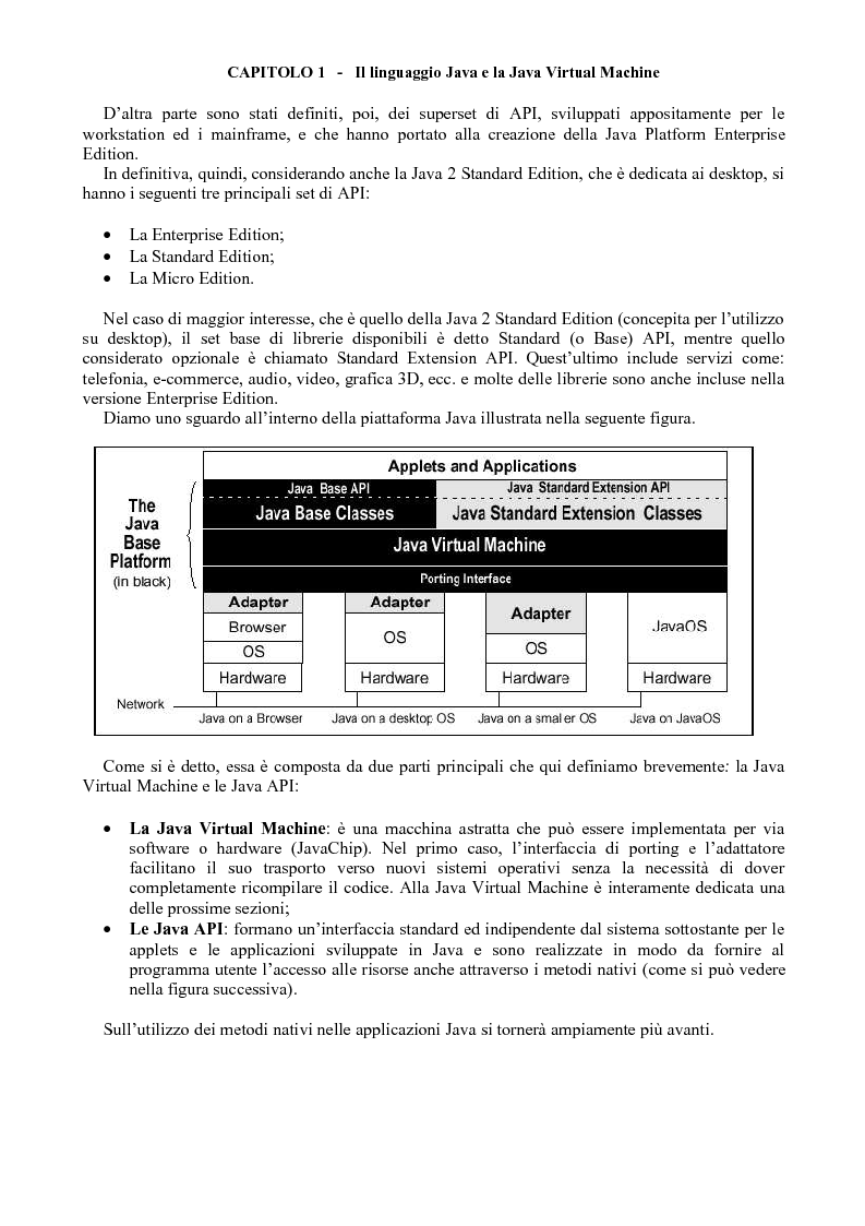 Anteprima della tesi: Sviluppo di software Java ad alte prestazioni e realizzazione di una suite di benchmarks per J2ME e J2SE orientati al DSP, Pagina 3