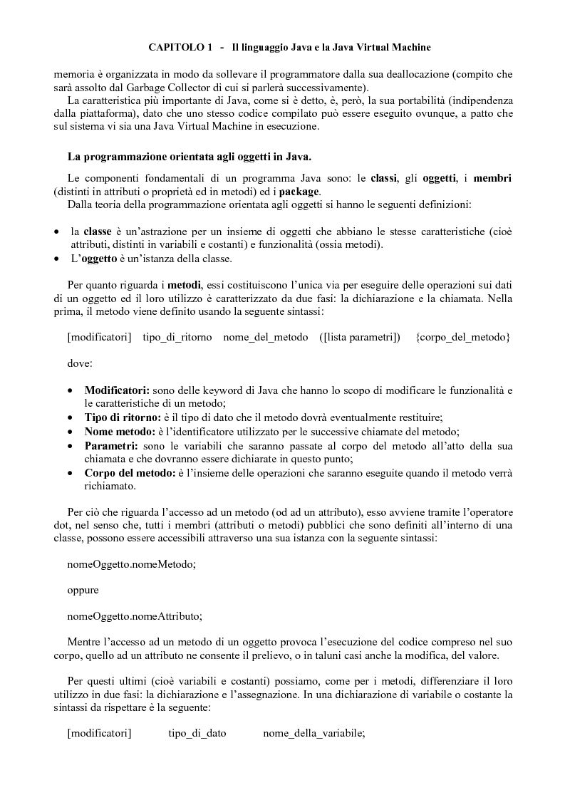 Anteprima della tesi: Sviluppo di software Java ad alte prestazioni e realizzazione di una suite di benchmarks per J2ME e J2SE orientati al DSP, Pagina 5