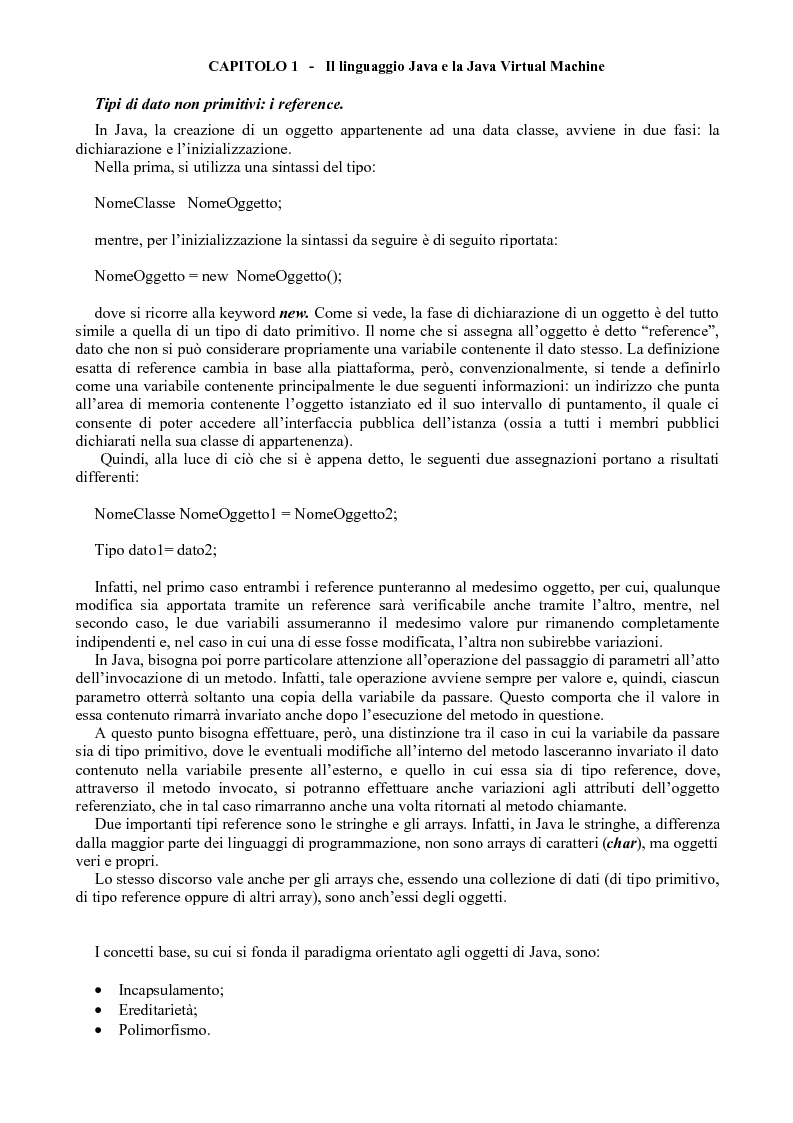 Anteprima della tesi: Sviluppo di software Java ad alte prestazioni e realizzazione di una suite di benchmarks per J2ME e J2SE orientati al DSP, Pagina 7