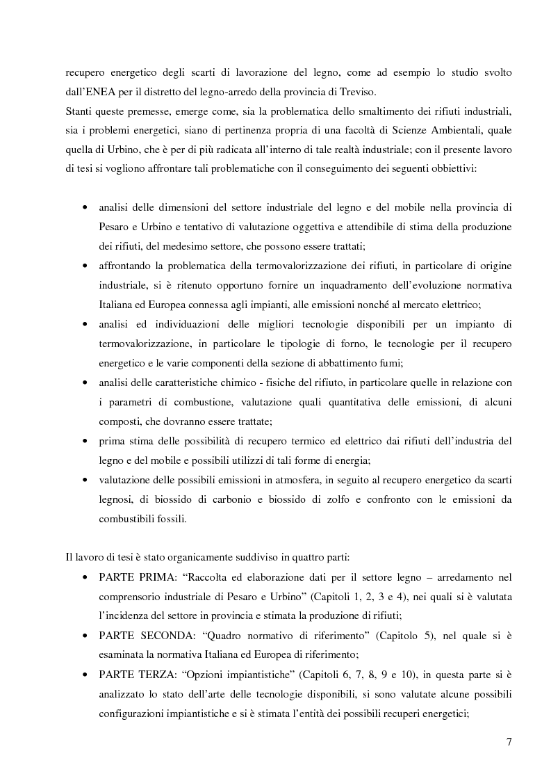 Anteprima della tesi: Opzioni per il recupero energetico dei rifiuti del settore legno arredamento nel comprensorio industriale Pesaro Urbino, Pagina 2