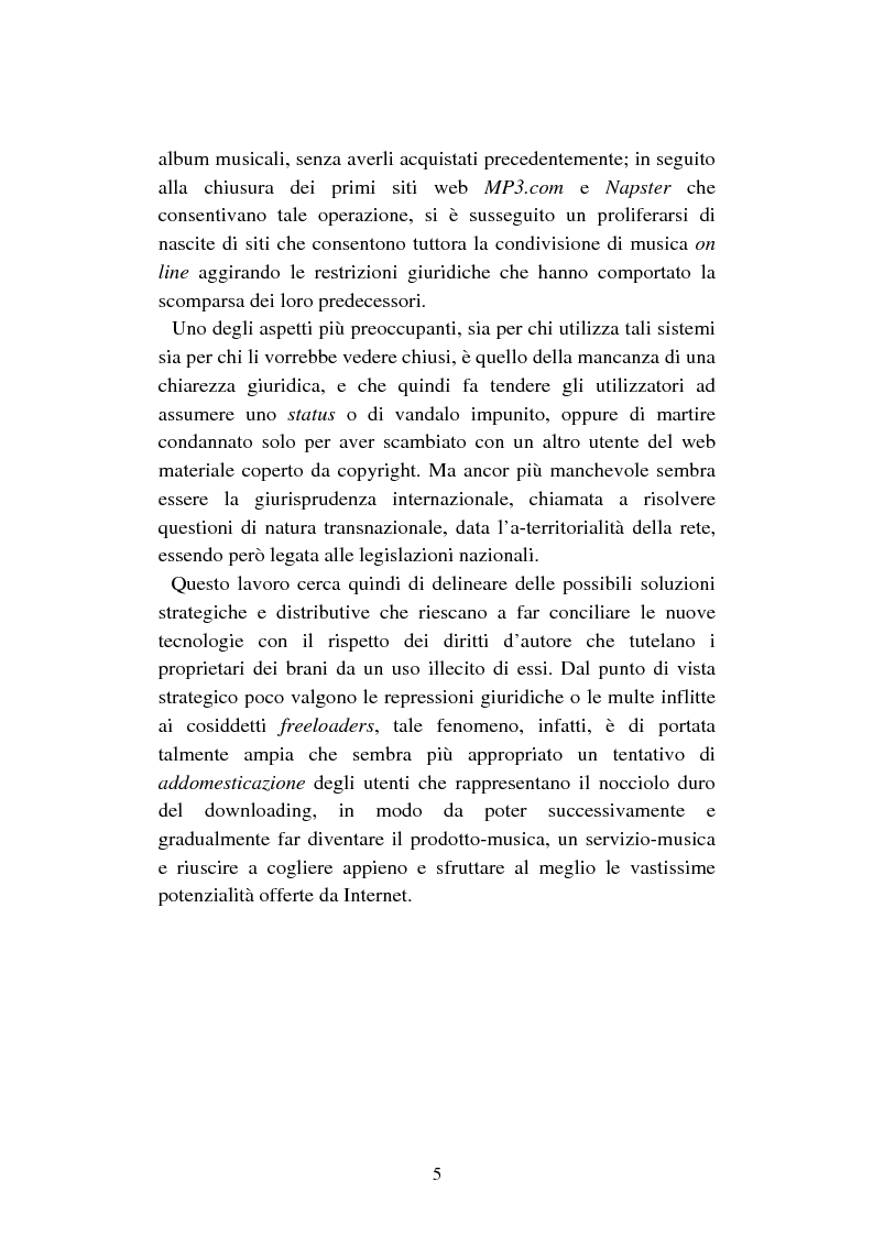 Anteprima della tesi: Mercato discografico e Internet: risposte strategiche degli operatori del settore, Pagina 2