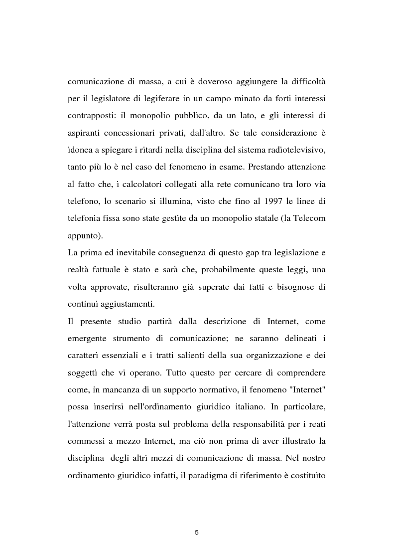 Anteprima della tesi: Internet e Costituzione: la responsabiltà del provider, Pagina 2