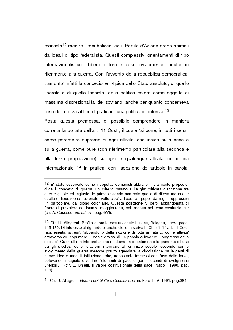 Anteprima della tesi: Aspetti problematici della normativa costituzionale sullo stato di guerra, Pagina 11