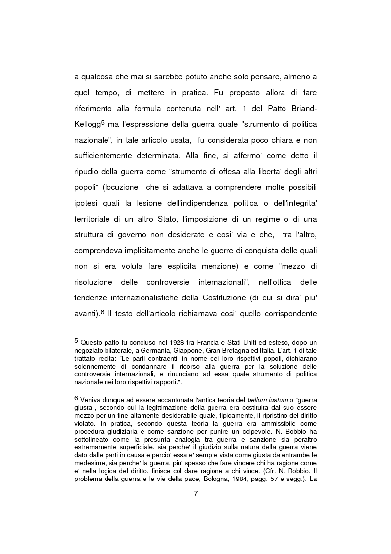 Anteprima della tesi: Aspetti problematici della normativa costituzionale sullo stato di guerra, Pagina 7