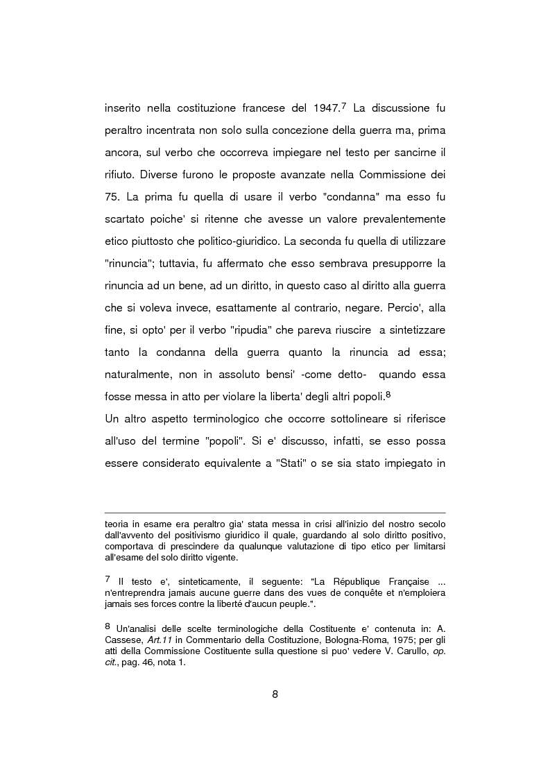 Anteprima della tesi: Aspetti problematici della normativa costituzionale sullo stato di guerra, Pagina 8