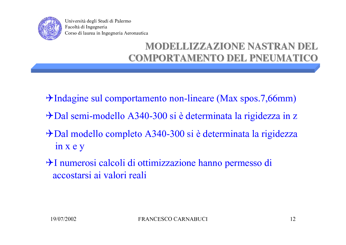 Anteprima della tesi: Modellizzazione Numerica e Verifica Sperimentale della Sospensione Pneumatica per Prove di Vibrazione al Suolo di un Grande Liner, Pagina 12