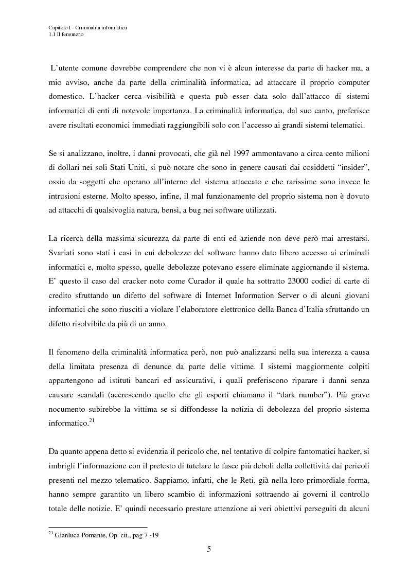 Anteprima della tesi: L'accesso abusivo ai sistemi informativi automatizzati, Pagina 8