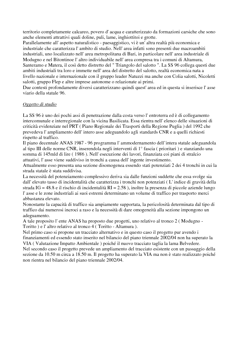 Anteprima della tesi: Riprogettazione sostenibile della S.S.96-Barese, Pagina 2
