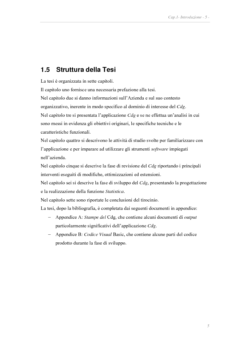 Anteprima della tesi: Revisione e sviluppo di un'applicazione per il controllo di gestione di un'azienda, Pagina 5