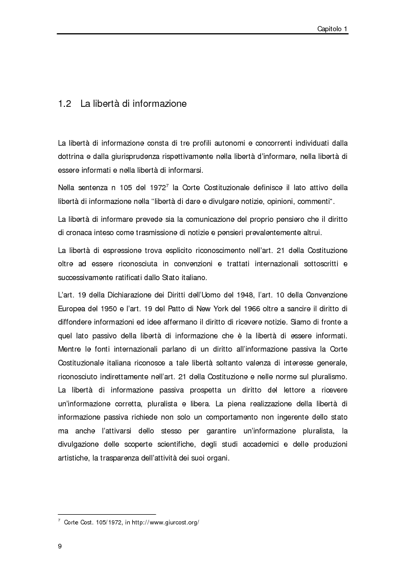 Anteprima della tesi: Diffamazione a mezzo stampa e diritto di cronaca, Pagina 6