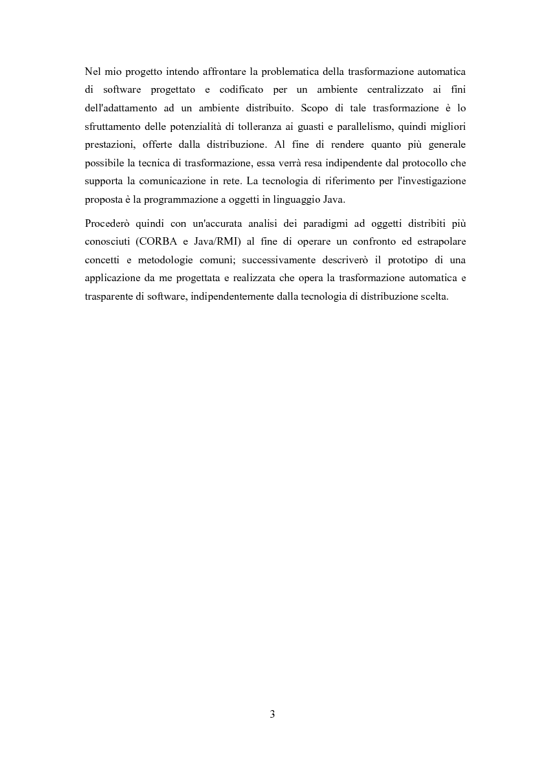 Anteprima della tesi: Trasformazione, indipendente dal protocollo ed automatica, di software centralizzato in distribuito, Pagina 2