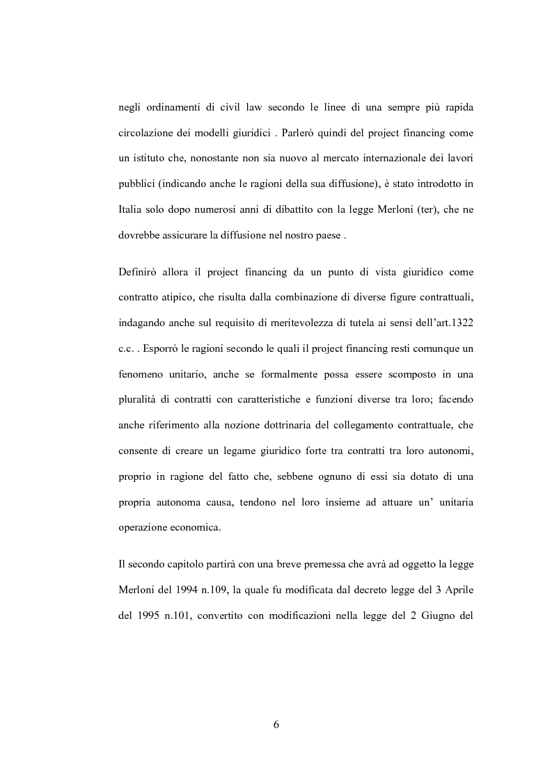 Anteprima della tesi: Il diritto di prelazione nel project financing alla luce delle previoni della L.166/02, Pagina 2